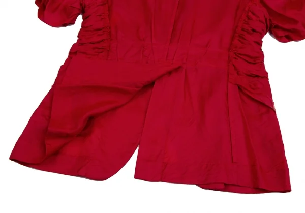 コムデギャルソンCOMME des GARCONS キュプラギャザー切替半袖ジャケット 赤M位 K-112464_015