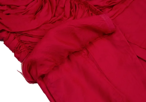 コムデギャルソンCOMME des GARCONS キュプラギャザー切替半袖ジャケット 赤M位 K-112464_009