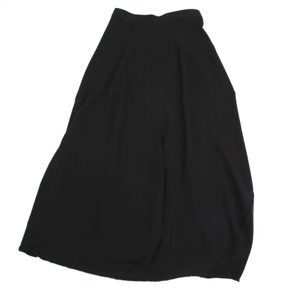トリココムデギャルソンtricot COMME des GARCONSウールパネル切替フレアニットスカート 黒M K-112466_010
