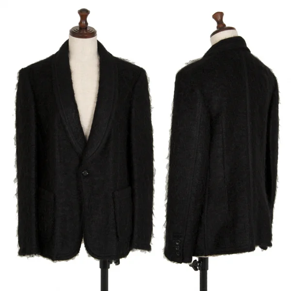 トリココムデギャルソンtricot COMME des GARCONSモヘア混ショールカラージャケット 黒M K-112468_001