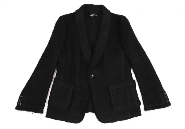 トリココムデギャルソンtricot COMME des GARCONSモヘア混ショールカラージャケット 黒M K-112468_002