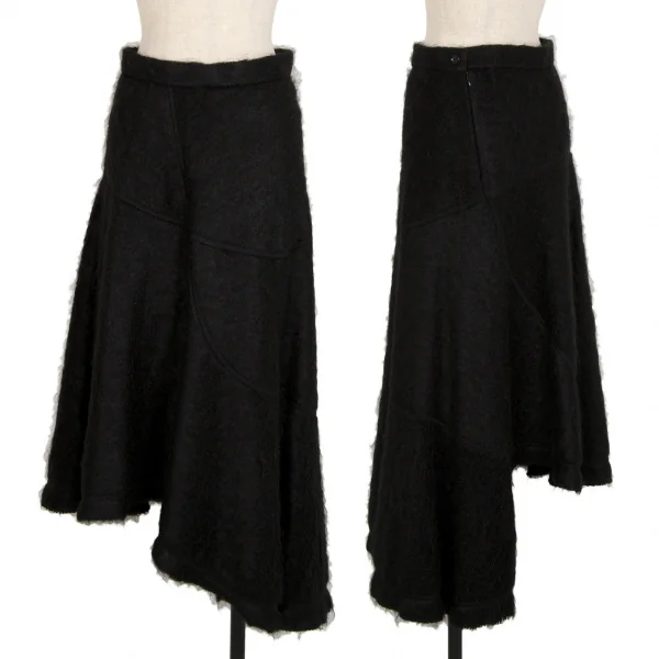 トリココムデギャルソンtricot COMME des GARCONSモヘア混パネル切替フレアスカート 黒M K-112469_001