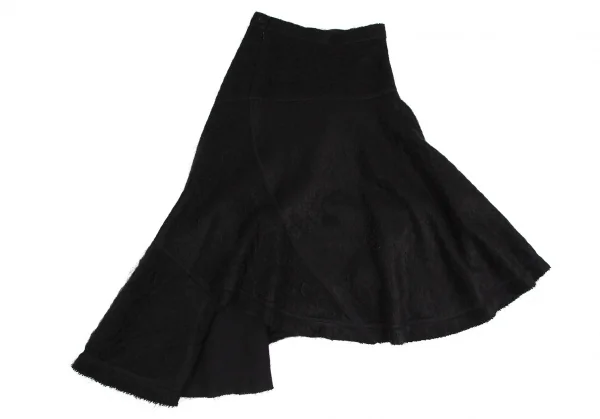 トリココムデギャルソンtricot COMME des GARCONSモヘア混パネル切替フレアスカート 黒M K-112469_010