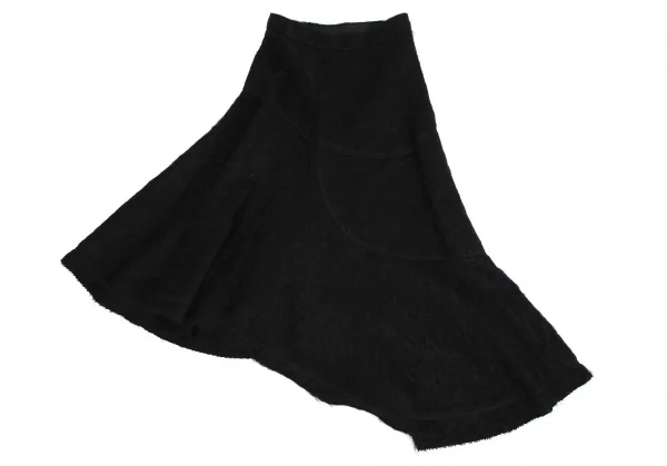 トリココムデギャルソンtricot COMME des GARCONSモヘア混パネル切替フレアスカート 黒M K-112469_002