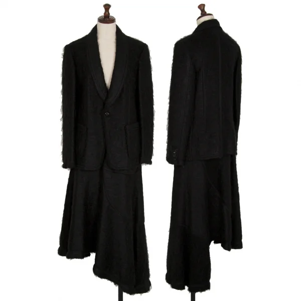 トリココムデギャルソンtricot COMME des GARCONSモヘア混ショールカラーセットアップスーツ 黒M K-112470_001
