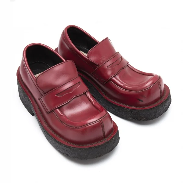 ジャンポールゴルチエJean Paul GAULTIER PARIS プラットフォームコインローファー 赤23.5 K-112500_001