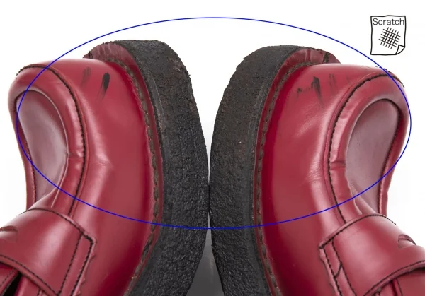 ジャンポールゴルチエJean Paul GAULTIER PARIS プラットフォームコインローファー 赤23.5 K-112500_010