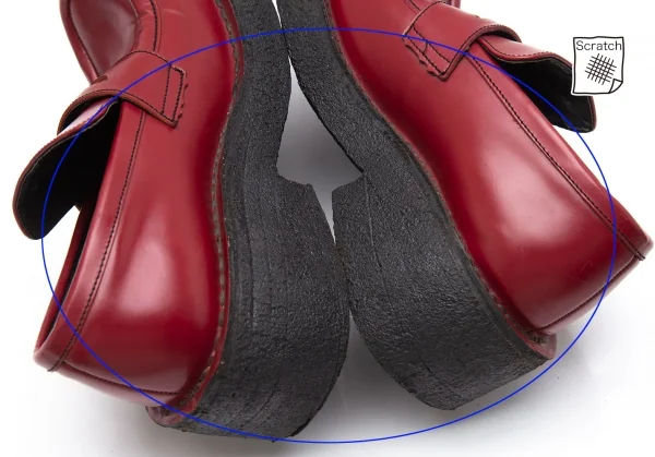 ジャンポールゴルチエJean Paul GAULTIER PARIS プラットフォームコインローファー 赤23.5 K-112500_011