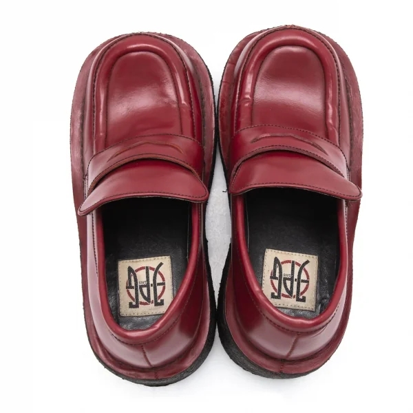 ジャンポールゴルチエJean Paul GAULTIER PARIS プラットフォームコインローファー 赤23.5 K-112500_012