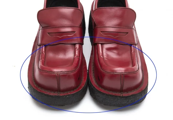 ジャンポールゴルチエJean Paul GAULTIER PARIS プラットフォームコインローファー 赤23.5 K-112500_003