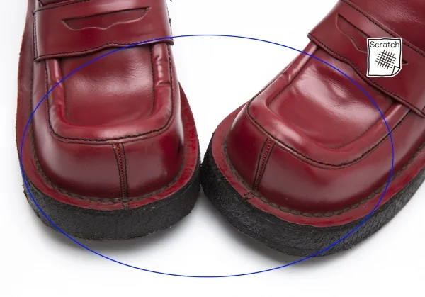 ジャンポールゴルチエJean Paul GAULTIER PARIS プラットフォームコインローファー 赤23.5 K-112500_004