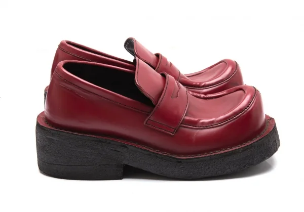 ジャンポールゴルチエJean Paul GAULTIER PARIS プラットフォームコインローファー 赤23.5 K-112500_008