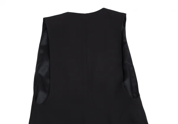 マルタンマルジェラMartin Margiela 4 レーヨンVネックロングベスト 黒36 K-112508_010