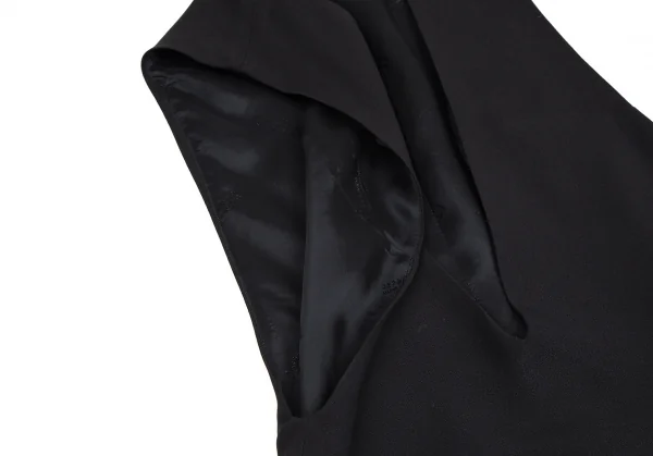マルタンマルジェラMartin Margiela 4 レーヨンVネックロングベスト 黒36 K-112508_004