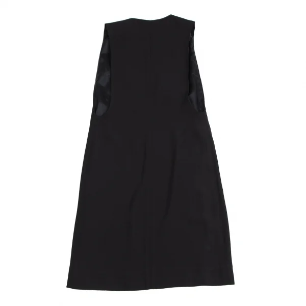マルタンマルジェラMartin Margiela 4 レーヨンVネックロングベスト 黒36 K-112508_009