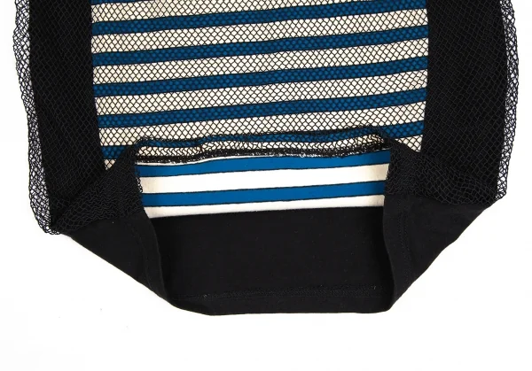 ジュニアゴルチエJUNIOR GAULTIER ネットレイヤードマリンボーダーストレッチスカート 黒青白40 K-112543_007