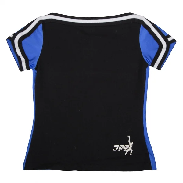 ジャンポールゴルチエJean Paul GAULTIER PARIS ストレッチラインテープボートネックTシャツ 黒青40 K-112547_002