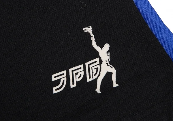 ジャンポールゴルチエJean Paul GAULTIER PARIS ストレッチラインテープボートネックTシャツ 黒青40 K-112547_007