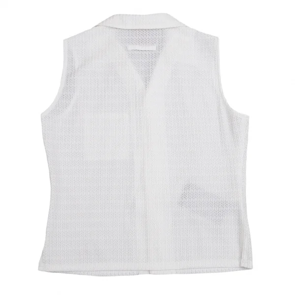 ジャンポールゴルチエ クラシックJean Paul GAULTIER CLASSIQUE プリーツデザインノースリーブシャツ 白40 K-112555_010