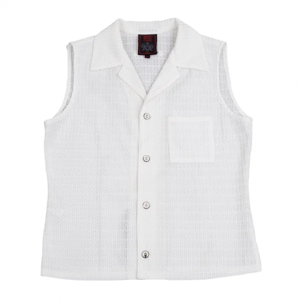 ジャンポールゴルチエ クラシックJean Paul GAULTIER CLASSIQUE プリーツデザインノースリーブシャツ 白40 K-112555_002