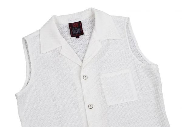 ジャンポールゴルチエ クラシックJean Paul GAULTIER CLASSIQUE プリーツデザインノースリーブシャツ 白40 K-112555_003