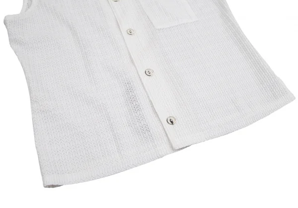 ジャンポールゴルチエ クラシックJean Paul GAULTIER CLASSIQUE プリーツデザインノースリーブシャツ 白40 K-112555_008