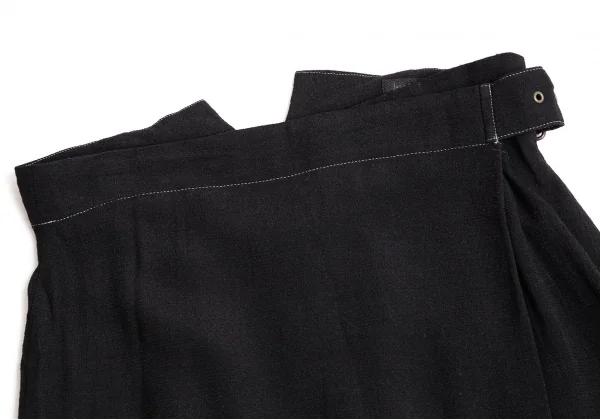 ジャンポールゴルチエ ファムJean Paul GAULTIER FEMME レーヨンナイロンハーフラップミニスカート 黒40 K-112567_003