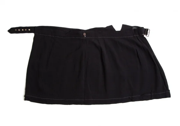 ジャンポールゴルチエ ファムJean Paul GAULTIER FEMME レーヨンナイロンハーフラップミニスカート 黒40 K-112567_006