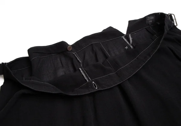 ジャンポールゴルチエ ファムJean Paul GAULTIER FEMME レーヨンナイロンハーフラップミニスカート 黒40 K-112567_008