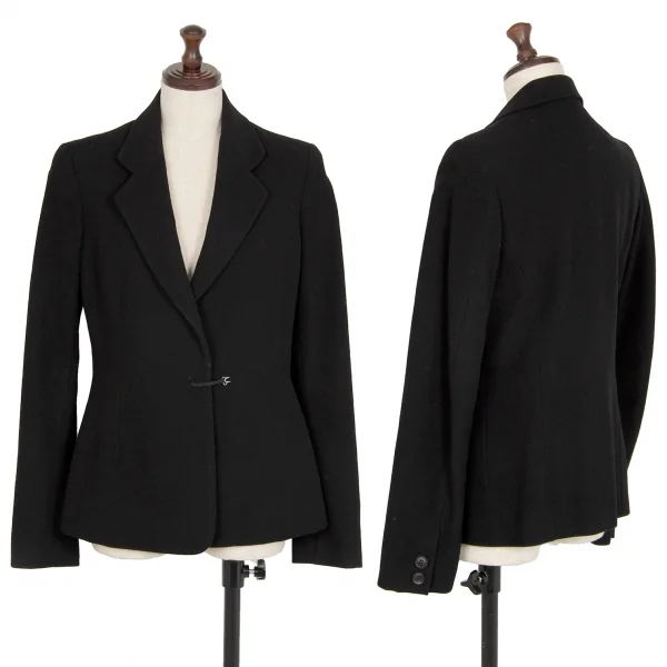 ヨウジヤマモト ファムYohji Yamamoto FEMME ロープ留めデザインウールジャケット 黒1 K-112583_001