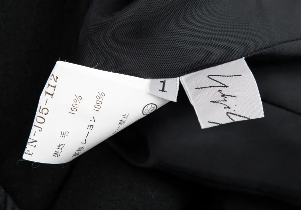 ヨウジヤマモト ファムYohji Yamamoto FEMME ロープ留めデザインウールジャケット 黒1 K-112583_015