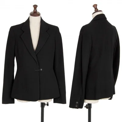 ヨウジヤマモト ファムYohji Yamamoto FEMME ロープ留めデザインウールジャケット 黒