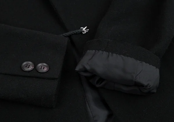 ヨウジヤマモト ファムYohji Yamamoto FEMME ロープ留めデザインウールジャケット 黒1 K-112583_006