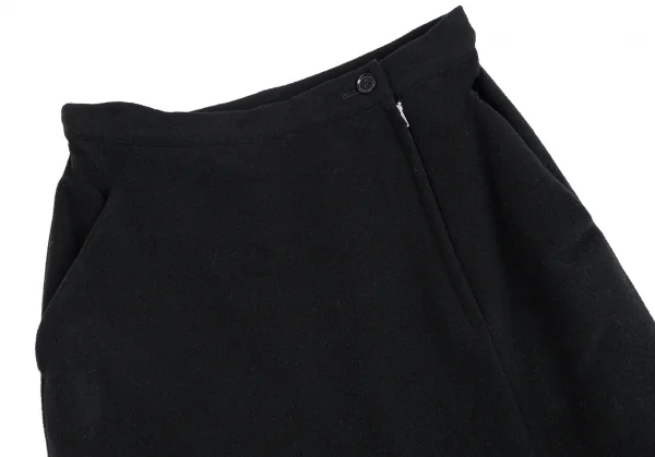 ヨウジヤマモト ファムYohji Yamamoto FEMME フロントスリットウールロングスカート 黒1 K-112584_003