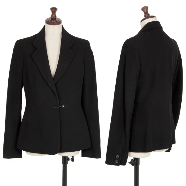 ヨウジヤマモト ファムYohji Yamamoto FEMME ロープ留めデザインウールセットアップスーツ 黒1 K-112585_002
