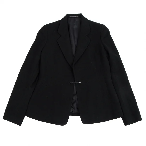 ヨウジヤマモト ファムYohji Yamamoto FEMME ロープ留めデザインウールセットアップスーツ 黒1 K-112585_003