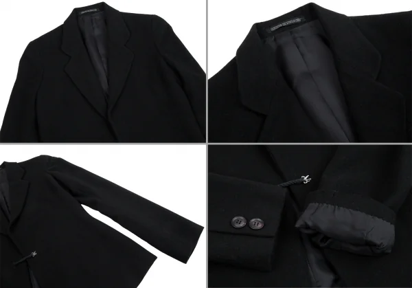 ヨウジヤマモト ファムYohji Yamamoto FEMME ロープ留めデザインウールセットアップスーツ 黒1 K-112585_004
