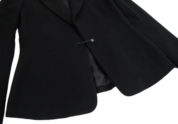 ヨウジヤマモト ファムYohji Yamamoto FEMME ロープ留めデザインウールセットアップスーツ 黒1 K-112585_005