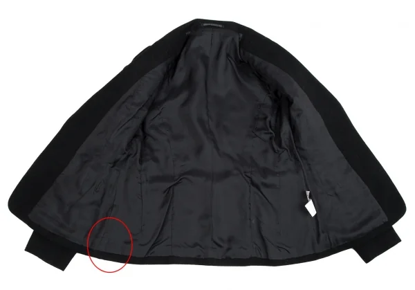 ヨウジヤマモト ファムYohji Yamamoto FEMME ロープ留めデザインウールセットアップスーツ 黒1 K-112585_007