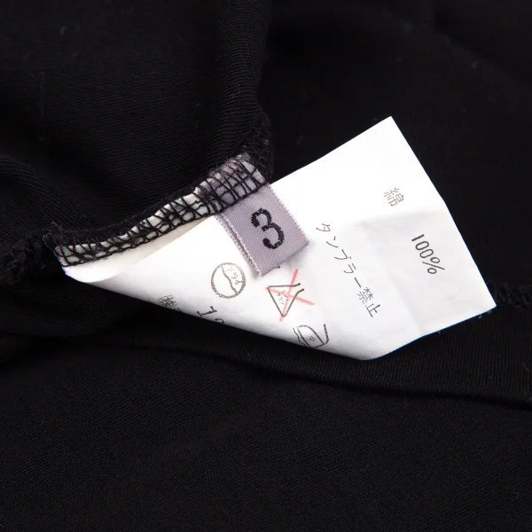 ヨウジヤマモト ファムYohji Yamamoto FEMME サイドロゴクルーネック長袖カットソー 黒3 K-112586_014