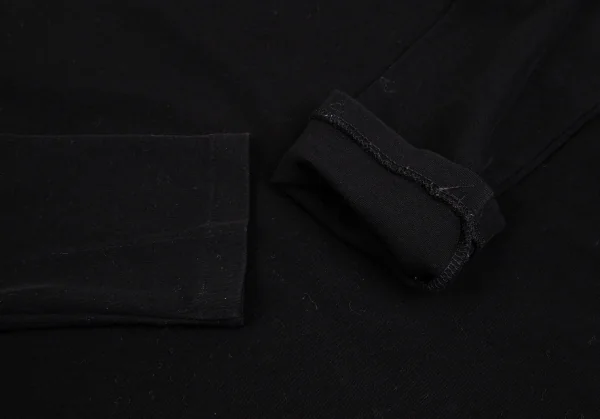 ヨウジヤマモト ファムYohji Yamamoto FEMME サイドロゴクルーネック長袖カットソー 黒3 K-112586_006