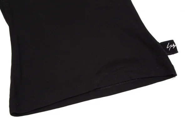 ヨウジヤマモト ファムYohji Yamamoto FEMME サイドロゴクルーネック長袖カットソー 黒3 K-112586_007