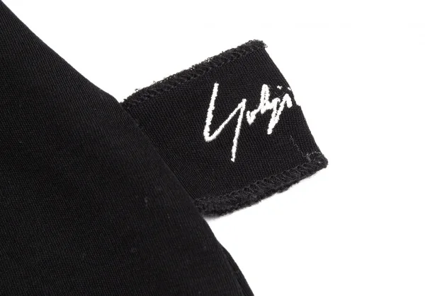 ヨウジヤマモト ファムYohji Yamamoto FEMME サイドロゴクルーネック長袖カットソー 黒3 K-112586_008