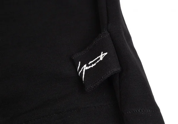 ヨウジヤマモト ファムYohji Yamamoto FEMME サイドロゴクルーネック長袖カットソー 黒3 K-112586_009