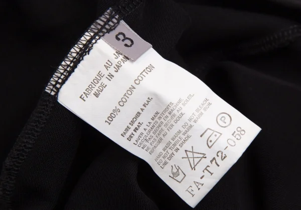 ヨウジヤマモト ファムYohji Yamamoto FEMME サイドロゴクルーネックTシャツ 黒3 K-112587_011