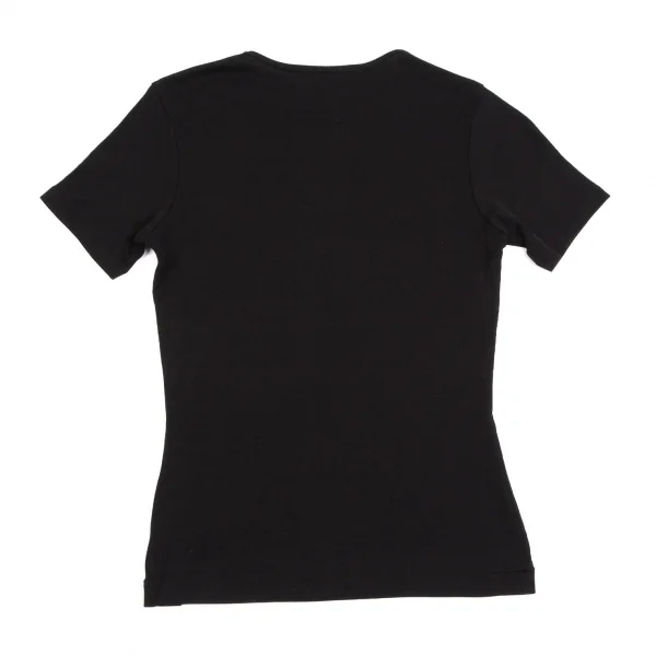 ヨウジヤマモト ファムYohji Yamamoto FEMME サイドロゴクルーネックTシャツ 黒3 K-112587_009