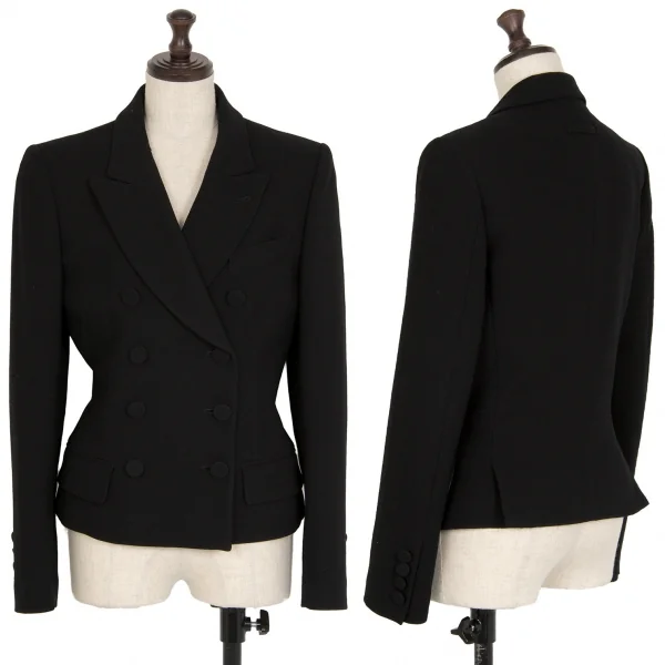 ジャンポールゴルチエ クラシックJean Paul GAULTIER CLASSIQUE 裏レタリングプリントダブルブレストジャケット 黒40 K-112593_001
