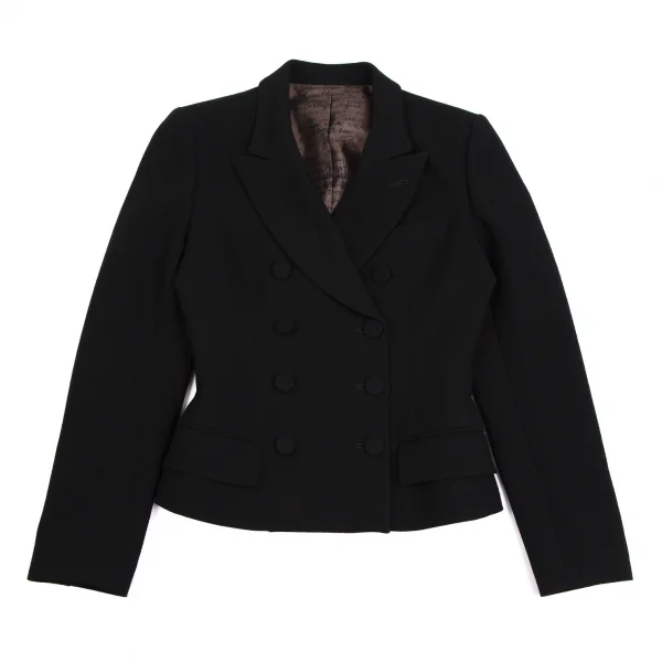ジャンポールゴルチエ クラシックJean Paul GAULTIER CLASSIQUE 裏レタリングプリントダブルブレストジャケット 黒40 K-112593_002