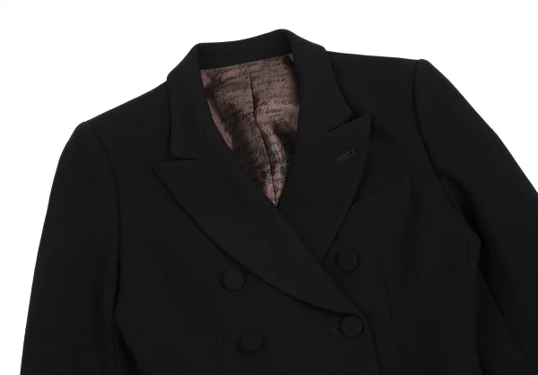ジャンポールゴルチエ クラシックJean Paul GAULTIER CLASSIQUE 裏レタリングプリントダブルブレストジャケット 黒40 K-112593_003