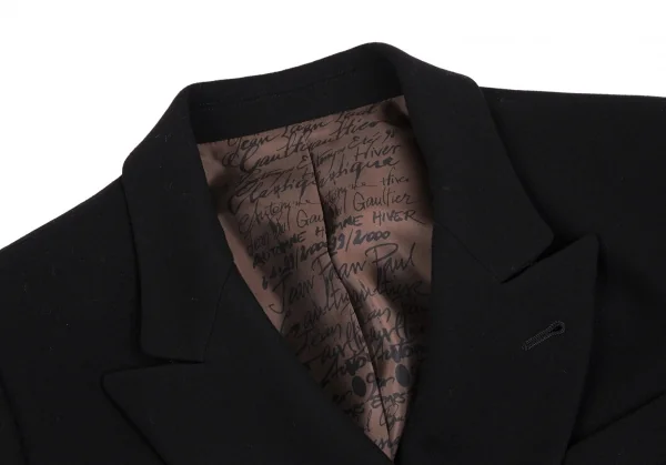 ジャンポールゴルチエ クラシックJean Paul GAULTIER CLASSIQUE 裏レタリングプリントダブルブレストジャケット 黒40 K-112593_004